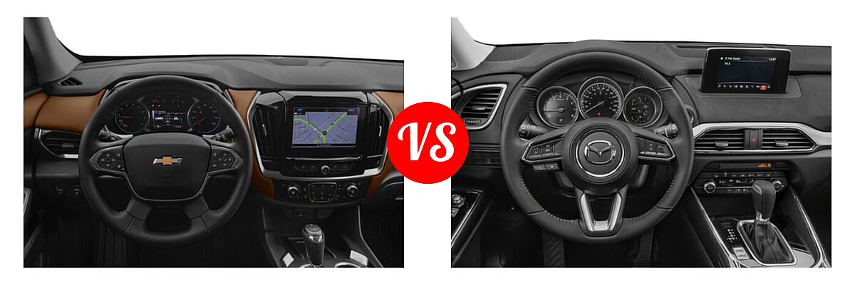 2020 Chevrolet Traverse SUV High Country / Premier vs. 2020 Mazda CX-9 SUV Grand Touring - Dashboard Comparison