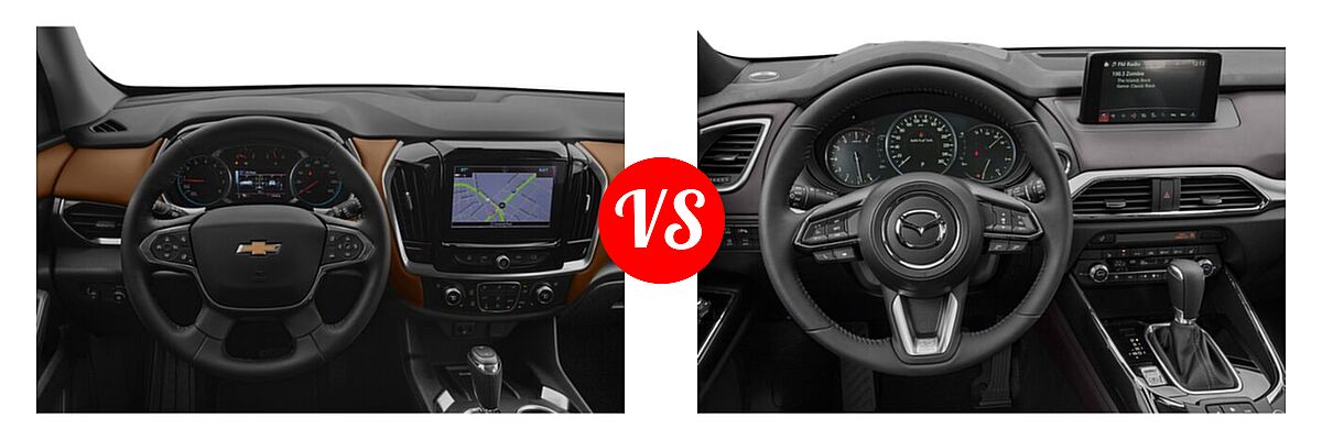 2020 Chevrolet Traverse SUV High Country / Premier vs. 2020 Mazda CX-9 SUV Touring - Dashboard Comparison