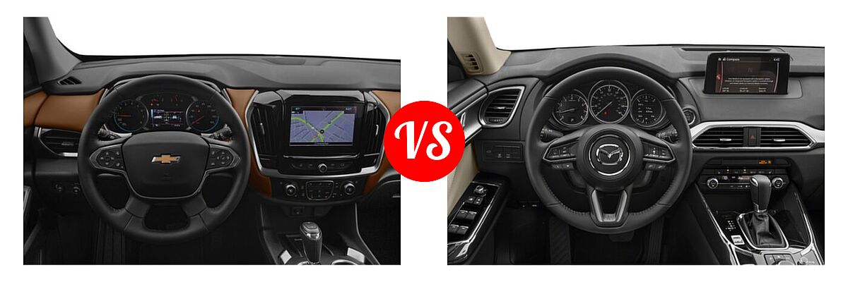 2020 Chevrolet Traverse SUV High Country / Premier vs. 2020 Mazda CX-9 SUV Touring - Dashboard Comparison