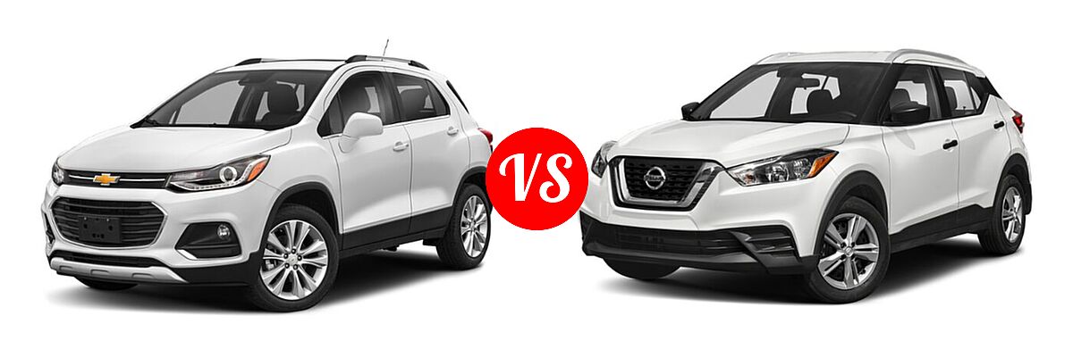 2020 Chevrolet Trax SUV Premier vs. 2020 Nissan Kicks SUV S / SV - Front Left Comparison