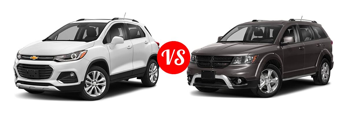 2020 Chevrolet Trax SUV Premier vs. 2020 Dodge Journey SUV Crossroad - Front Left Comparison