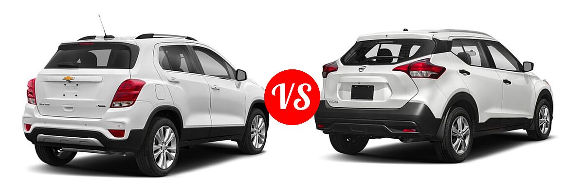 2020 Chevrolet Trax SUV Premier vs. 2020 Nissan Kicks SUV S / SV - Rear Right Comparison