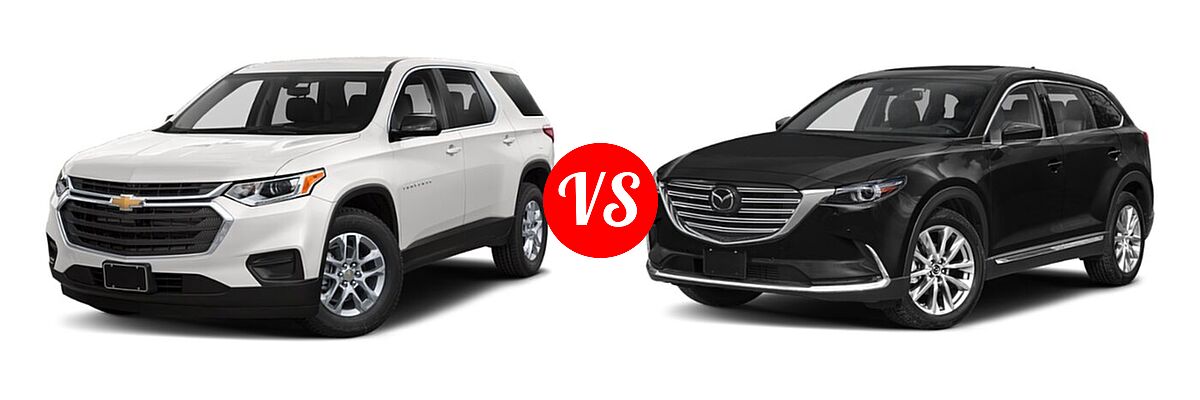 2020 Chevrolet Traverse SUV L / LS vs. 2020 Mazda CX-9 SUV Touring - Front Left Comparison