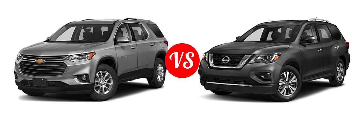 2020 Chevrolet Traverse SUV LT Cloth / LT Leather / RS vs. 2020 Nissan Pathfinder SUV S - Front Left Comparison