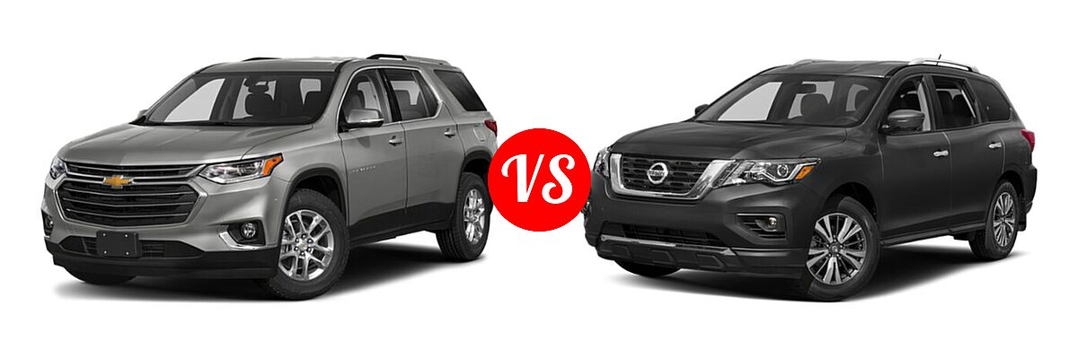 2020 Chevrolet Traverse SUV LT Cloth / LT Leather / RS vs. 2020 Nissan Pathfinder SUV SL / SV - Front Left Comparison