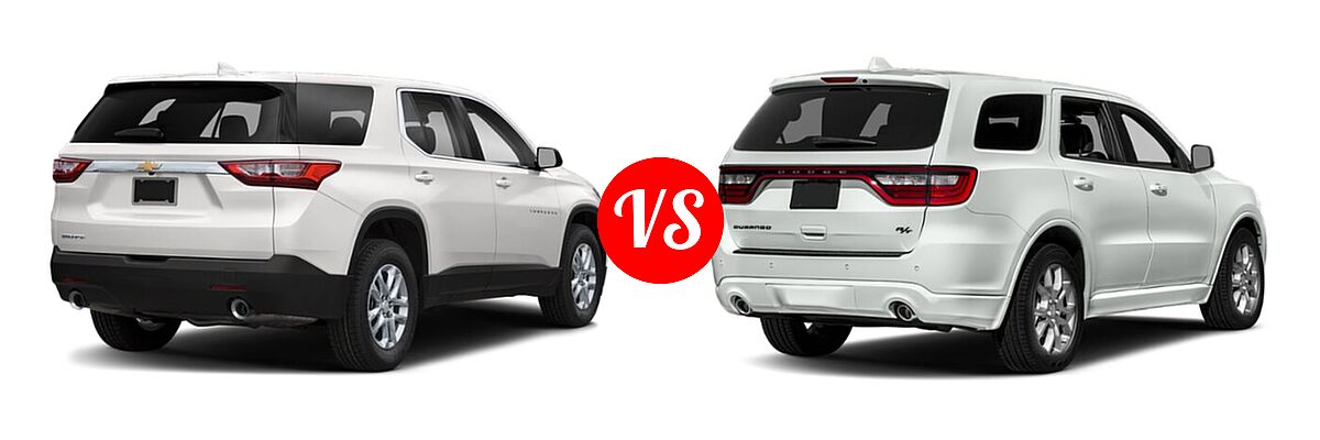 2020 Chevrolet Traverse SUV L / LS vs. 2020 Dodge Durango SUV R/T - Rear Right Comparison