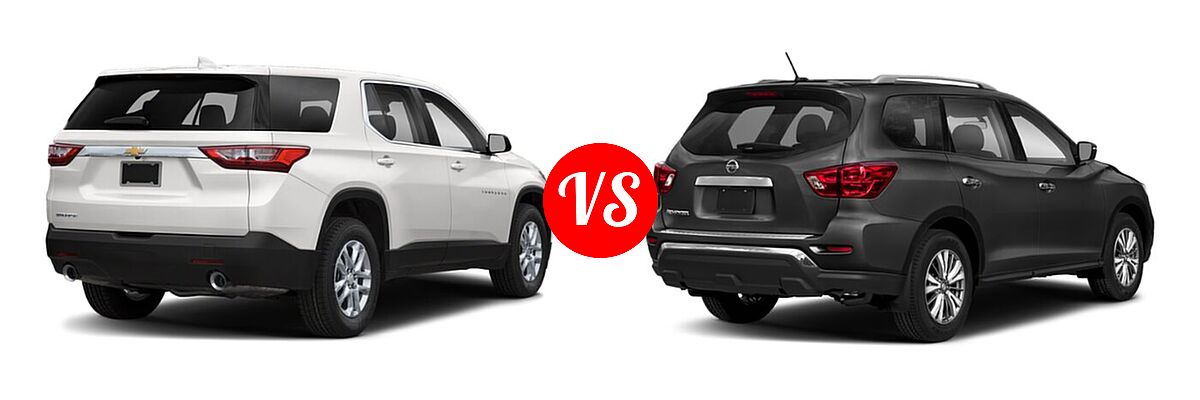 2020 Chevrolet Traverse SUV L / LS vs. 2020 Nissan Pathfinder SUV S - Rear Right Comparison