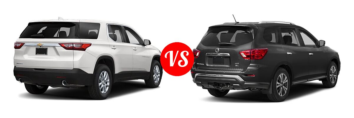2020 Chevrolet Traverse SUV L / LS vs. 2020 Nissan Pathfinder SUV SL / SV - Rear Right Comparison