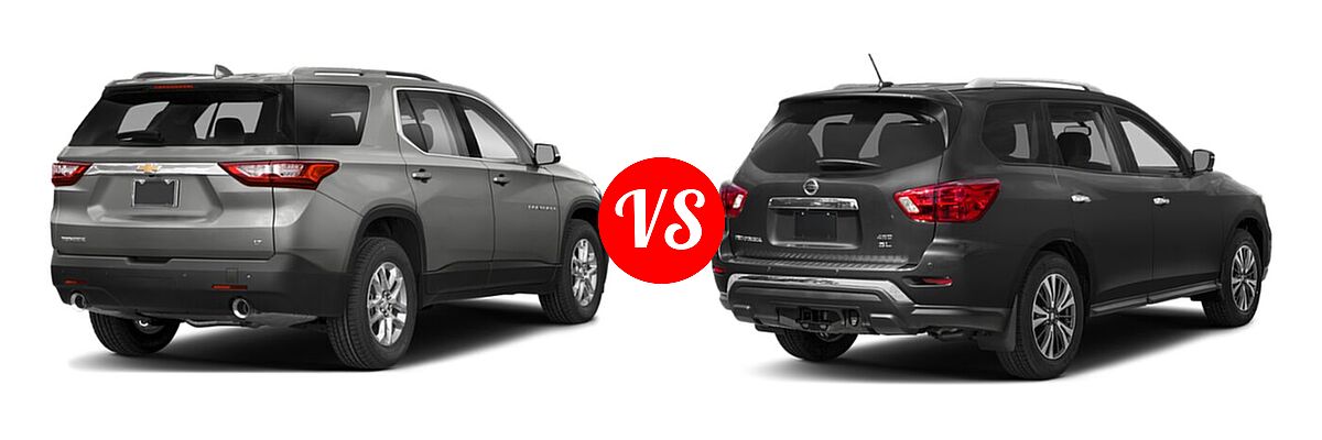 2020 Chevrolet Traverse SUV LT Cloth / LT Leather / RS vs. 2020 Nissan Pathfinder SUV SL / SV - Rear Right Comparison