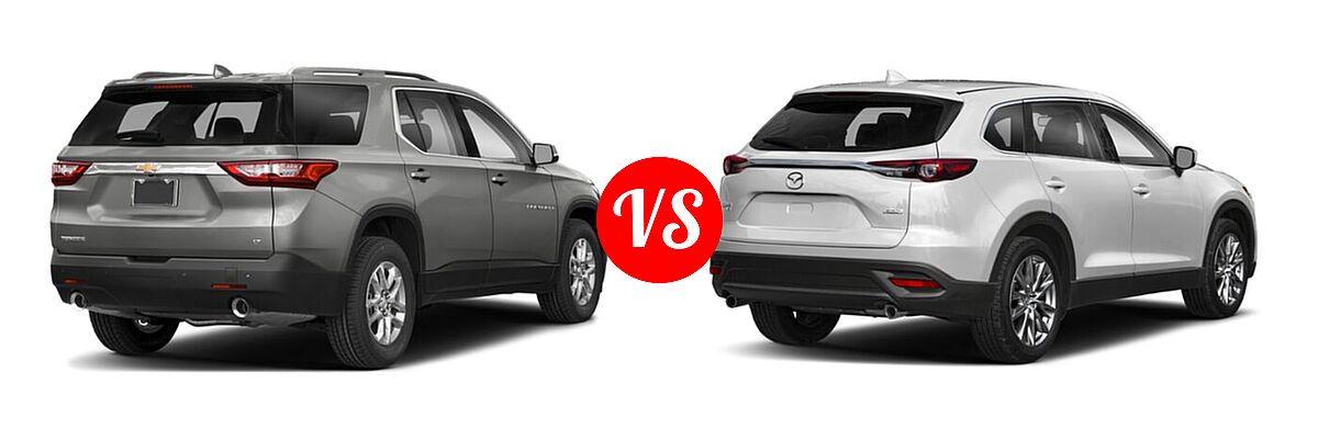 2020 Chevrolet Traverse SUV LT Cloth / LT Leather / RS vs. 2020 Mazda CX-9 SUV Signature - Rear Right Comparison