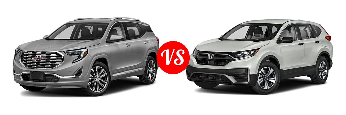 2021 GMC Terrain SUV Denali vs. 2021 Honda CR-V SUV LX - Front Left Comparison