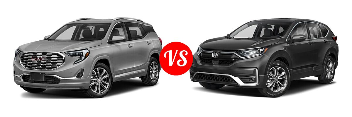 2021 GMC Terrain SUV Denali vs. 2021 Honda CR-V SUV EX-L - Front Left Comparison