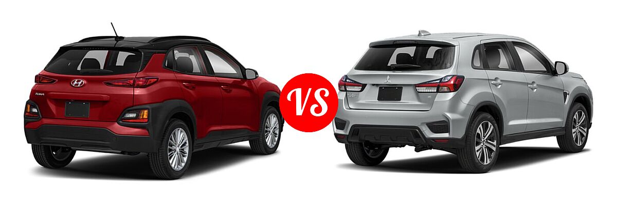 2021 Hyundai Kona SUV SE / SEL vs. 2021 Mitsubishi Outlander Sport SUV GT / SE - Rear Right Comparison