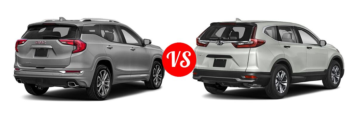 2021 GMC Terrain SUV Denali vs. 2021 Honda CR-V SUV LX - Rear Right Comparison
