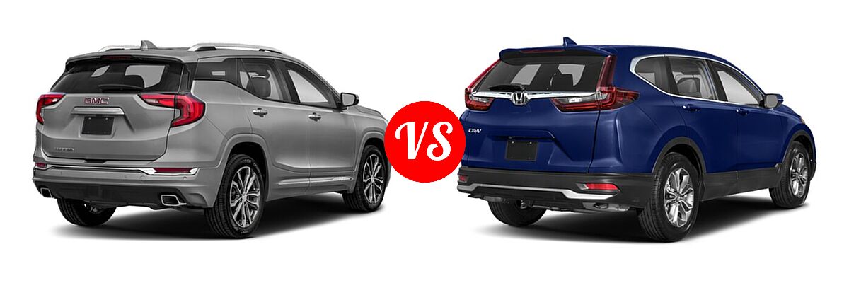 2021 GMC Terrain SUV Denali vs. 2021 Honda CR-V SUV EX - Rear Right Comparison
