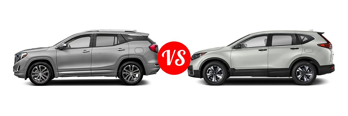 2021 GMC Terrain SUV Denali vs. 2021 Honda CR-V SUV LX - Side Comparison