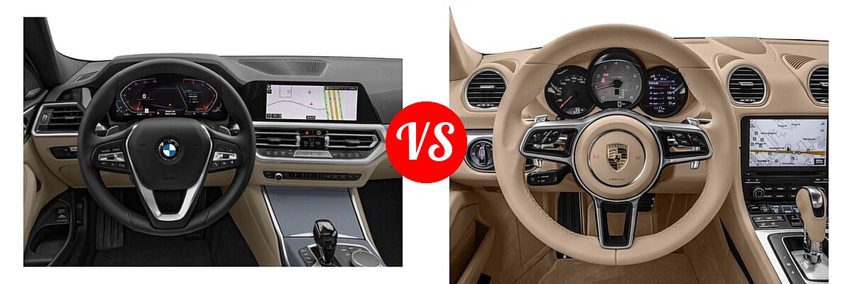 2021 BMW 4 Series Coupe 430i / 430i xDrive vs. 2018 Porsche 718 Cayman Coupe S - Dashboard Comparison