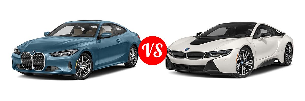 2021 BMW 4 Series Coupe 430i / 430i xDrive vs. 2019 BMW i8 Coupe PHEV Coupe - Front Left Comparison
