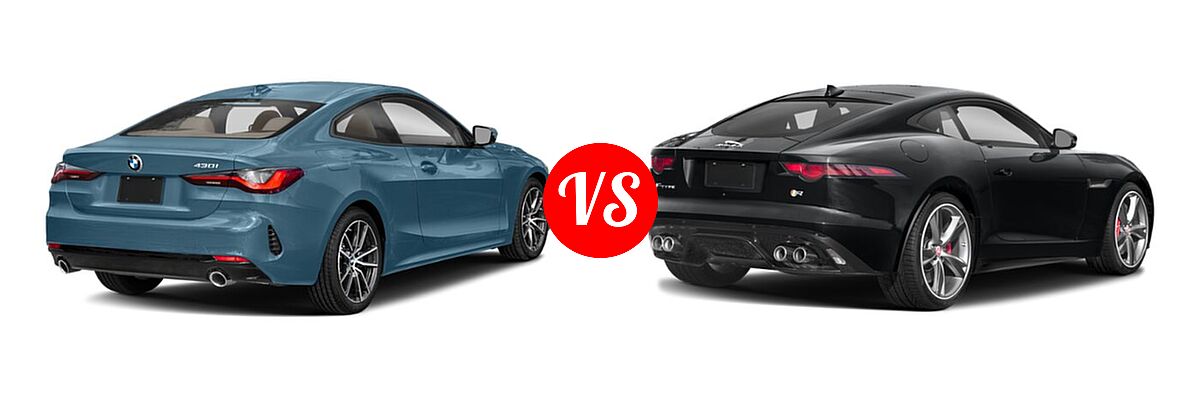 2021 BMW 4 Series Coupe 430i / 430i xDrive vs. 2018 Jaguar F-TYPE Coupe R-Dynamic - Rear Right Comparison