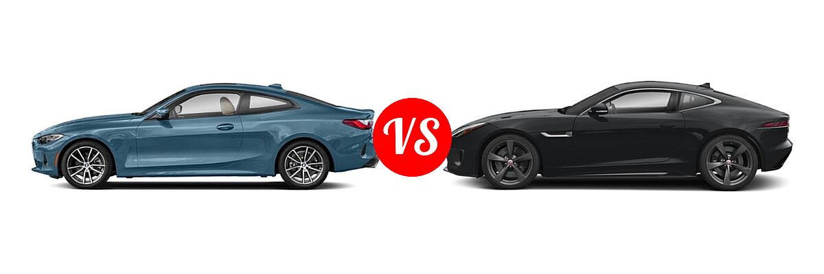2021 BMW 4 Series Coupe 430i / 430i xDrive vs. 2018 Jaguar F-TYPE Coupe 400 Sport - Side Comparison