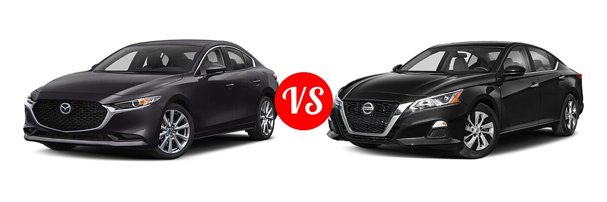 2021 Mazda 2 Sedan Select vs. 2021 Nissan Altima Sedan 2.5 S - Front Left Comparison