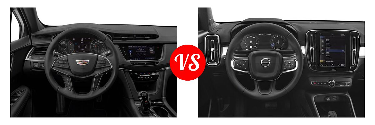2021 Cadillac XT5 SUV AWD Sport vs. 2019 Volvo XC40 SUV Momentum / R-Design - Dashboard Comparison