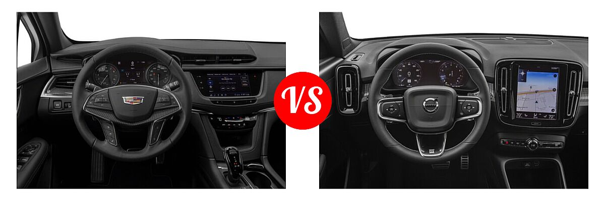 2021 Cadillac XT5 SUV AWD Sport vs. 2019 Volvo XC40 SUV R-Design - Dashboard Comparison
