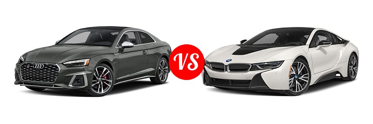 2021 Audi S5 Coupe Premium / Premium Plus vs. 2019 BMW i8 Coupe PHEV Coupe - Front Left Comparison