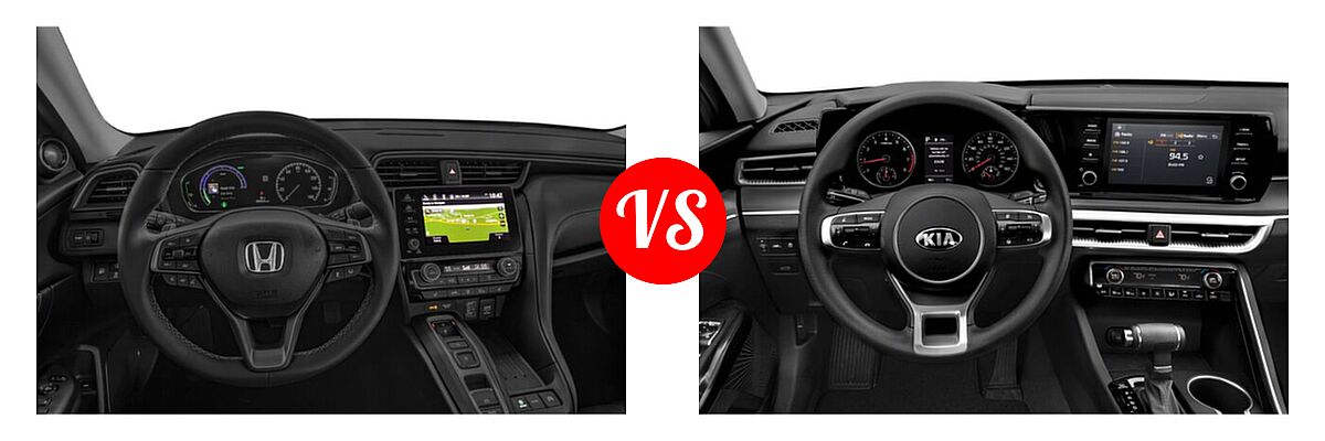 2021 Honda Insight Sedan Hybrid Touring vs. 2021 Kia K5 Sedan GT / LX / LXS - Dashboard Comparison