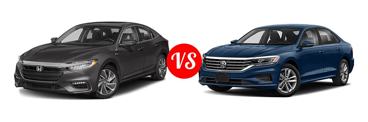 2021 Honda Insight Sedan Hybrid Touring vs. 2021 Volkswagen Passat Sedan 2.0T S / 2.0T SE - Front Left Comparison