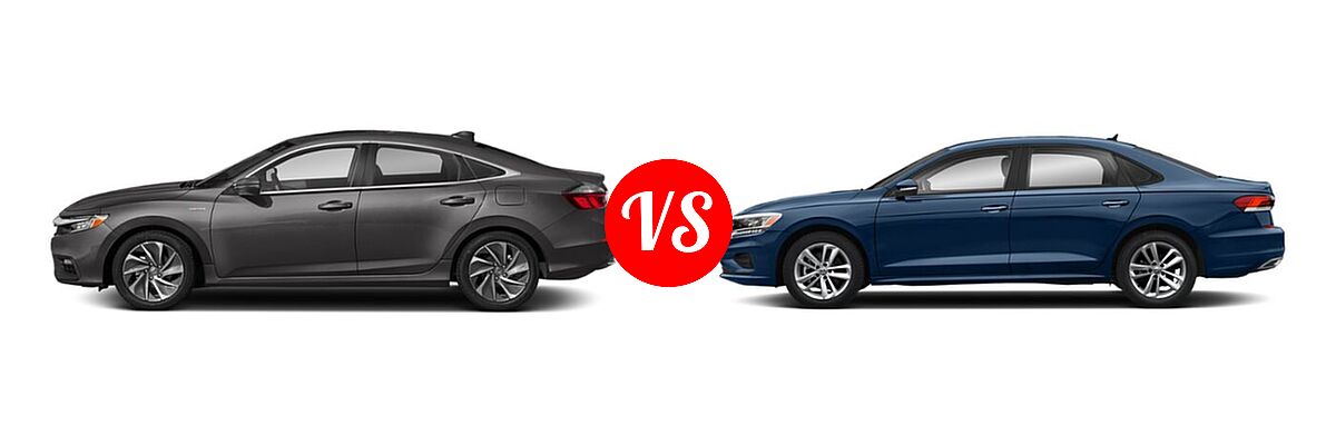2021 Honda Insight Sedan Hybrid Touring vs. 2021 Volkswagen Passat Sedan 2.0T S / 2.0T SE - Side Comparison