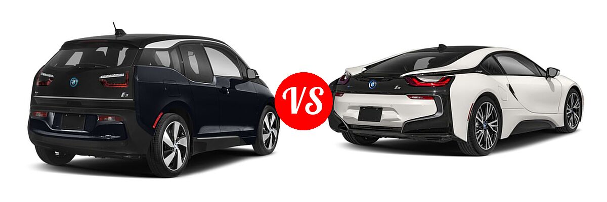 2021 BMW i3 Hatchback PHEV 120 Ah / 120 Ah w/Range Extender / s vs. 2019 BMW i8 Coupe PHEV Coupe - Rear Right Comparison