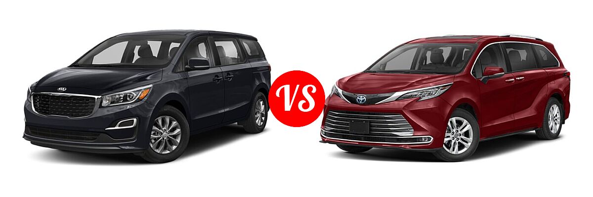 2021 Kia Sedona Minivan LX vs. 2021 Toyota Sienna Minivan Hybrid Limited - Front Left Comparison