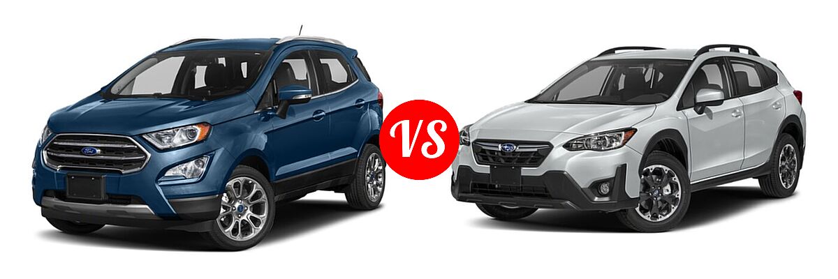 2021 Ford EcoSport SUV Titanium vs. 2021 Subaru Crosstrek SUV Premium - Front Left Comparison