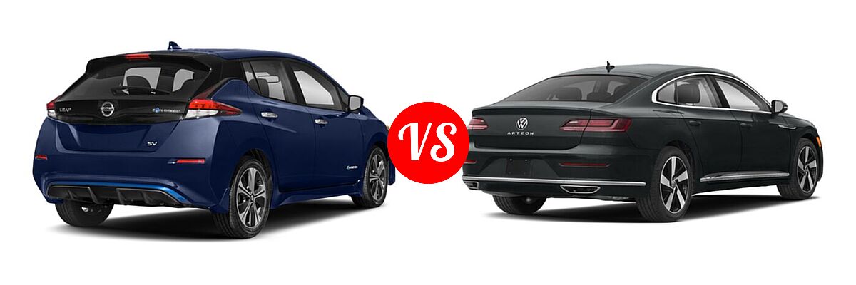 2021 Nissan Leaf Hatchback Electric S / S PLUS / SL PLUS / SV / SV PLUS vs. 2021 Volkswagen Arteon Hatchback SE - Rear Right Comparison