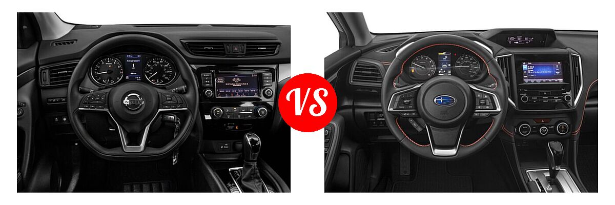 2021 Nissan Rogue Sport SUV S / SV vs. 2021 Subaru Crosstrek SUV Premium - Dashboard Comparison