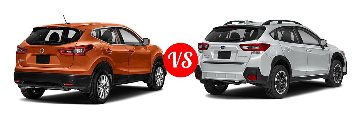 2021 Nissan Rogue Sport SUV S / SV vs. 2021 Subaru Crosstrek SUV Premium - Rear Right Comparison
