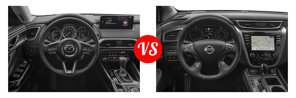 2021 Mazda CX-9 SUV Touring vs. 2021 Nissan Murano SUV Platinum / SL - Dashboard Comparison