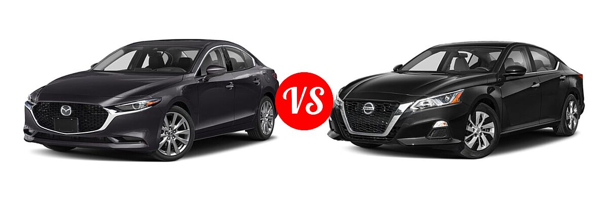 2021 Mazda 2 Sedan Premium vs. 2021 Nissan Altima Sedan 2.5 S - Front Left Comparison