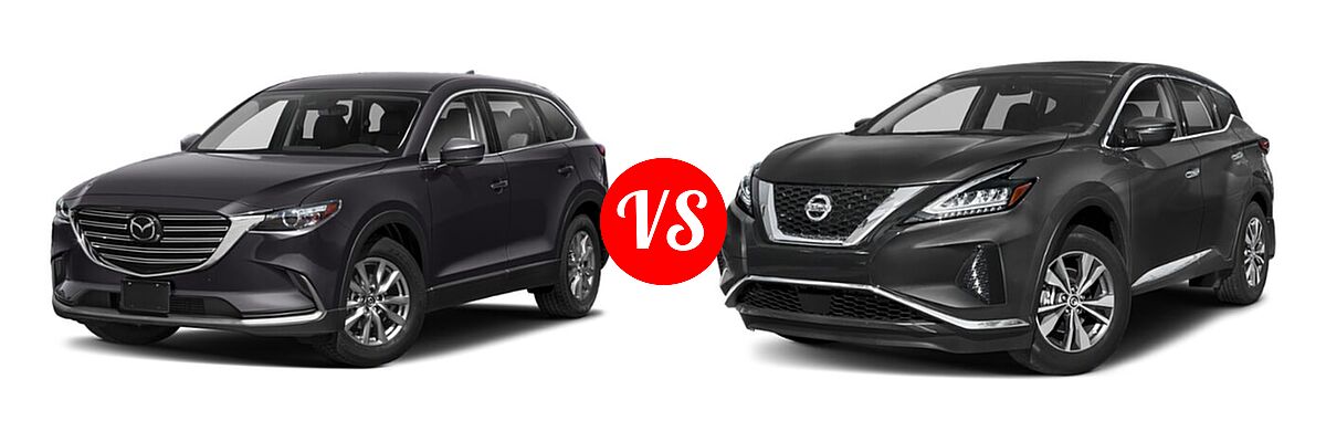 2021 Mazda CX-9 SUV Touring vs. 2021 Nissan Murano SUV S / SV - Front Left Comparison
