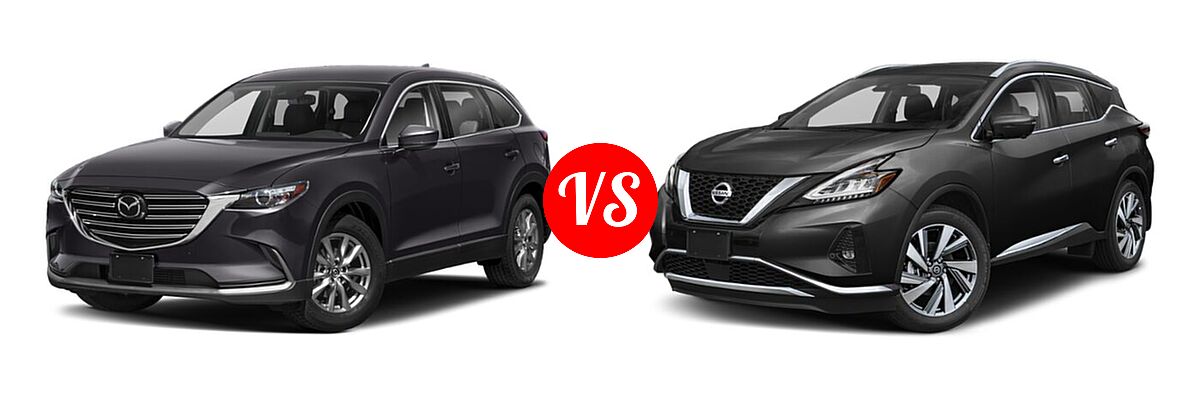 2021 Mazda CX-9 SUV Touring vs. 2021 Nissan Murano SUV Platinum / SL - Front Left Comparison