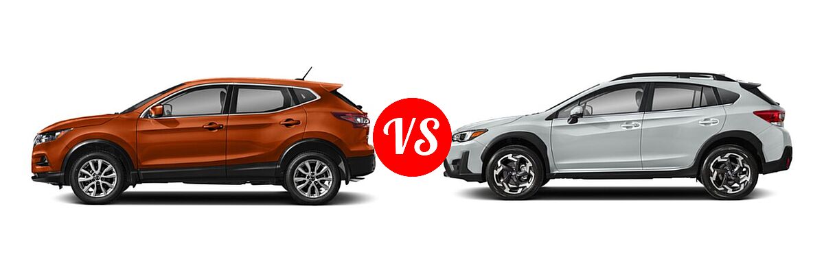 2021 Nissan Rogue Sport SUV S / SV vs. 2021 Subaru Crosstrek SUV Limited - Side Comparison