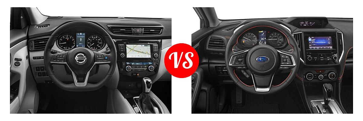 2021 Nissan Rogue Sport SUV SL vs. 2021 Subaru Crosstrek SUV Premium - Dashboard Comparison