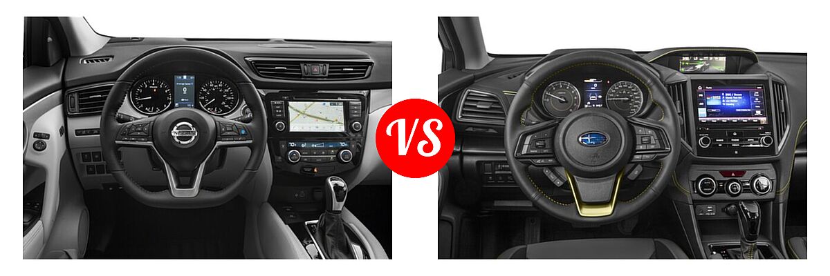 2021 Nissan Rogue Sport SUV SL vs. 2021 Subaru Crosstrek SUV Sport - Dashboard Comparison