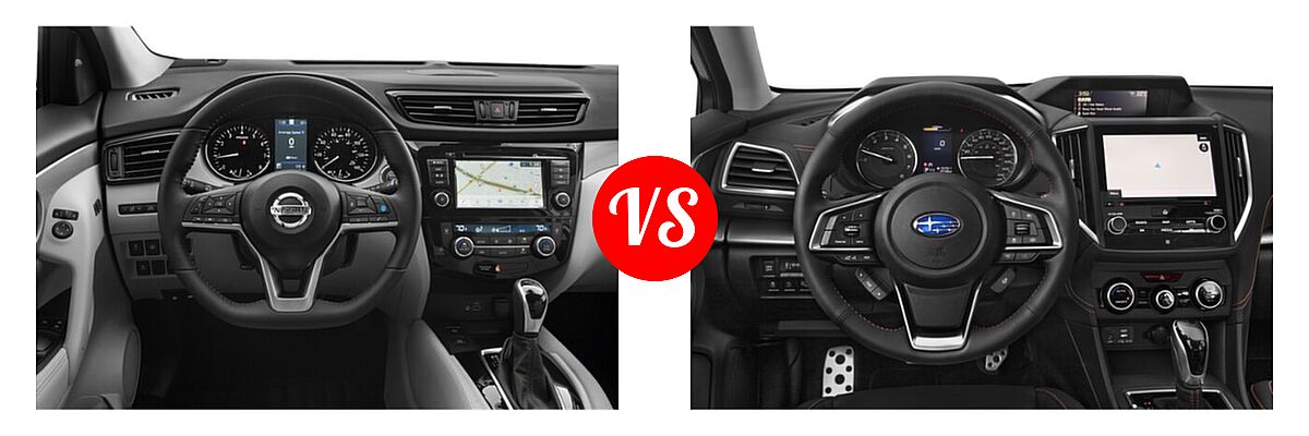 2021 Nissan Rogue Sport SUV SL vs. 2021 Subaru Crosstrek SUV Limited - Dashboard Comparison