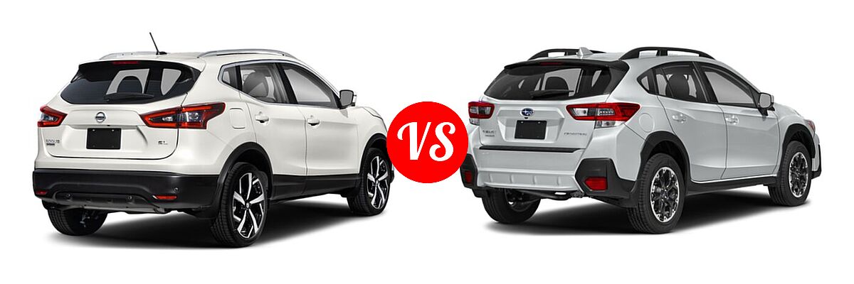 2021 Nissan Rogue Sport SUV SL vs. 2021 Subaru Crosstrek SUV Premium - Rear Right Comparison