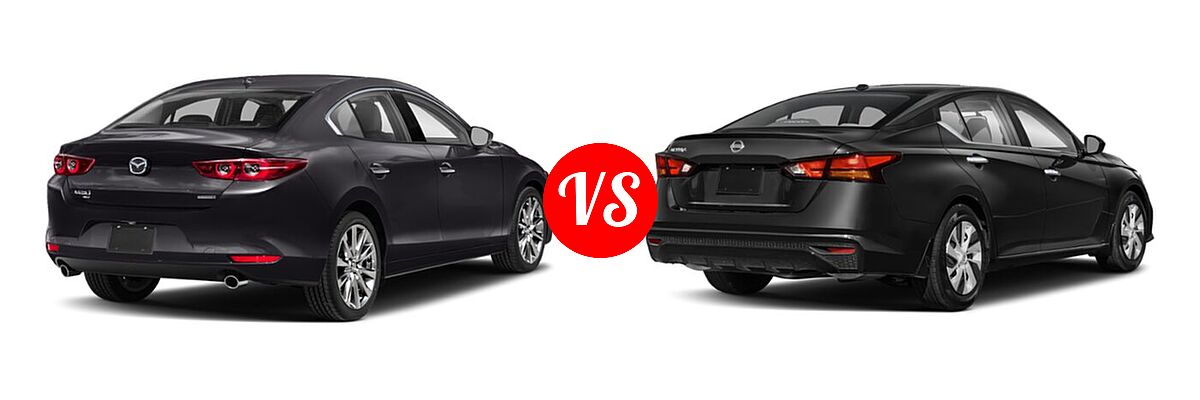 2021 Mazda 2 Sedan Premium vs. 2021 Nissan Altima Sedan 2.5 S - Rear Right Comparison