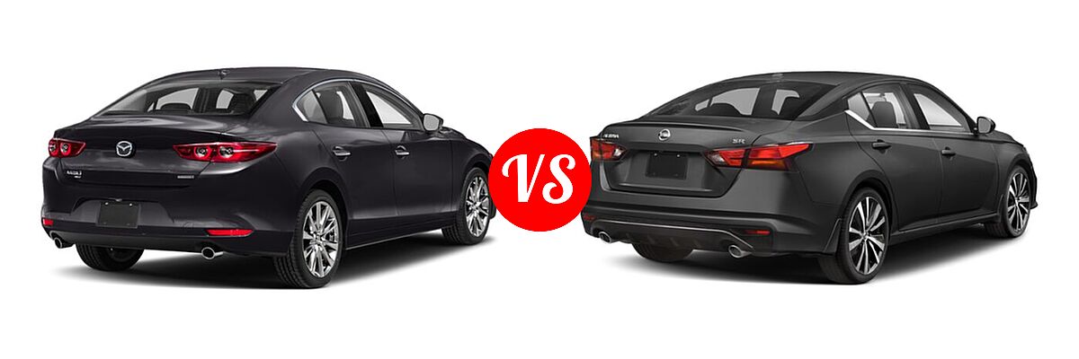 2021 Mazda 2 Sedan Premium vs. 2021 Nissan Altima Sedan 2.0 SR / 2.5 SR - Rear Right Comparison
