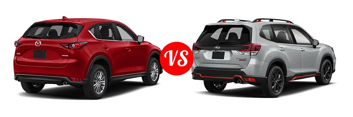 2021 Mazda CX-5 SUV Sport vs. 2021 Subaru Forester SUV Sport - Rear Right Comparison