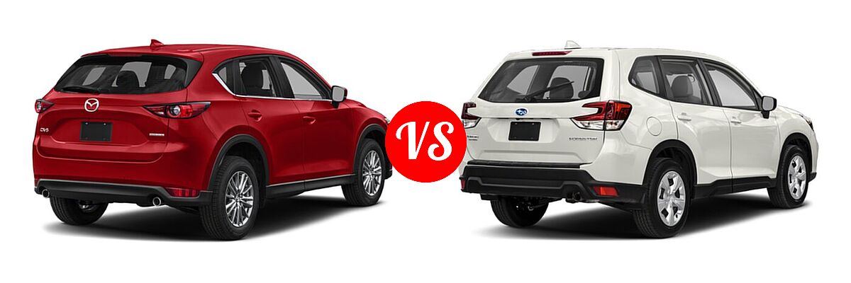 2021 Mazda CX-5 SUV Sport vs. 2021 Subaru Forester SUV CVT / Premium - Rear Right Comparison